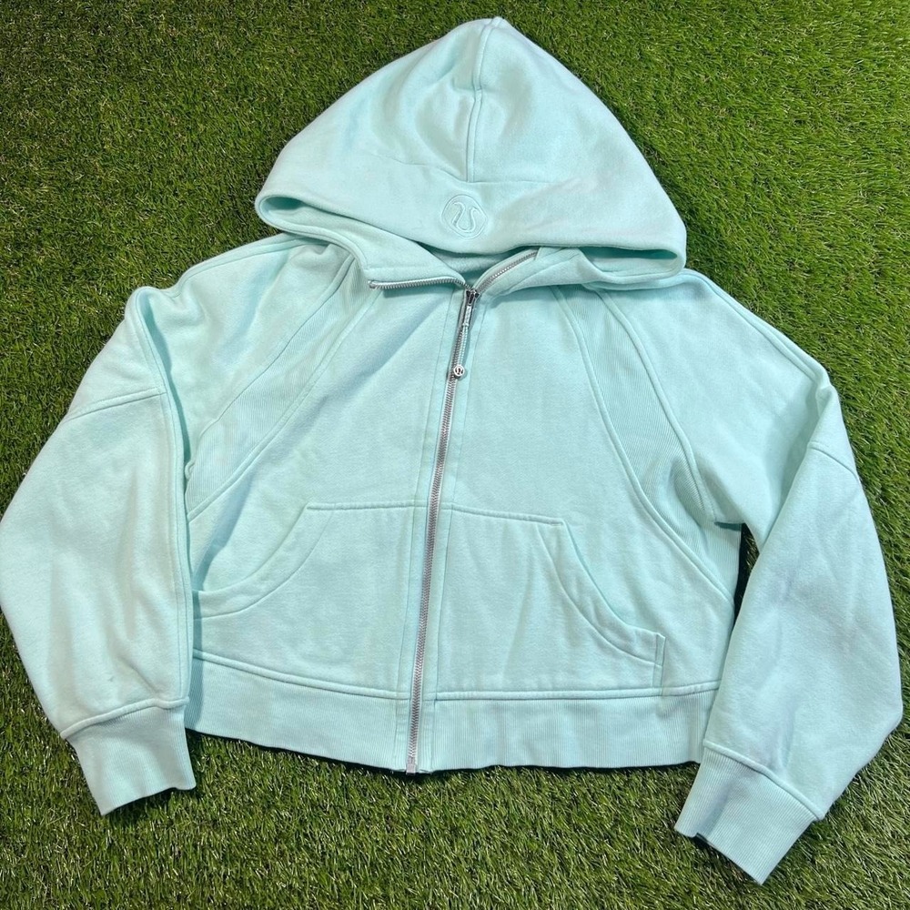 Lululemon Scuba Full Zip Hoodie Mint Green Aqua Embroidered Logo XS/S Womens Zip